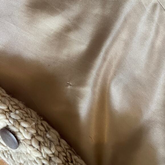 60s Vintage Collared Beige Knit Sweater Coat  w Double Breasted Buttons - Picture 9 of 9